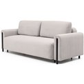 Sofa bed Elcadova Black, sleeping function, Jarell 18, wavy velvet, beige, H97x97x244cm