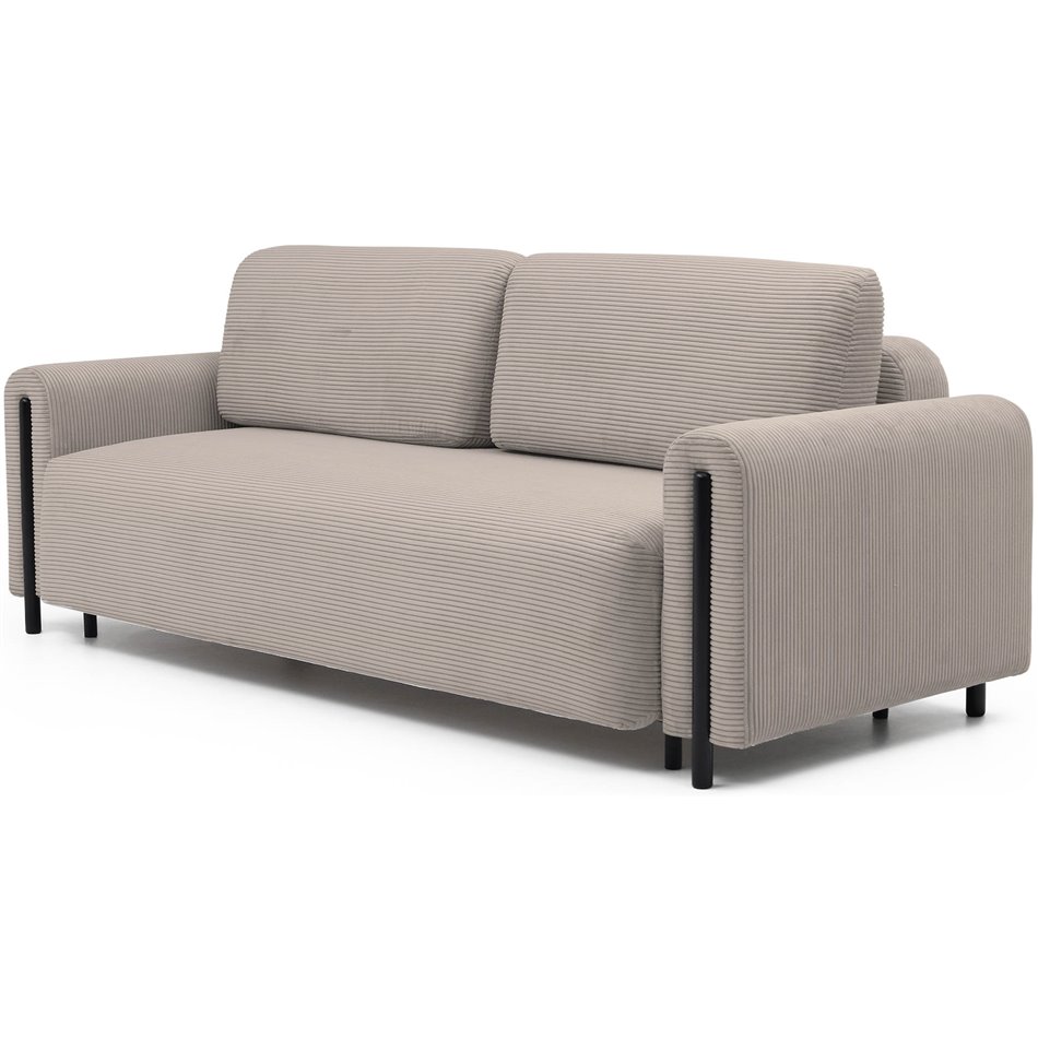 Диван-кровать Elcadova Black, раздвижной, Jarell 20, волнистый бархат, темно-бежевый, H97x97x244см