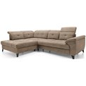 Corner sofa Elinferne L, sleeping function, Aura 20, velvet, dark beige, H107x210x297cm