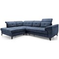 Corner sofa Elinferne L, sleeping function, Aura 40, velvet, dark blue, H107x210x297cm