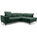 Corner sofa Elinferne R, sleeping function, Raquel 35, dark green, H107x210x297cm