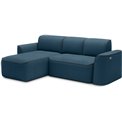 Corner sofa Elume L, sleeping function, Amore 40, Velvetmat 6, bouclé, blue, H88x190x287cm