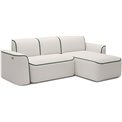 Угловой диван Elume R, с механизмом раскладыванием, Royal 01, Riviera 38, букле, белый, H88x190x287см