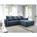 Corner sofa Elkampo R, sleeping function, Manhattan 40, velvet, dark blue, H88x196x265cm