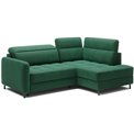 Corner sofa Elbare R, sleeping function, Lukso 35, velvet, dark green, H100x160x208cm