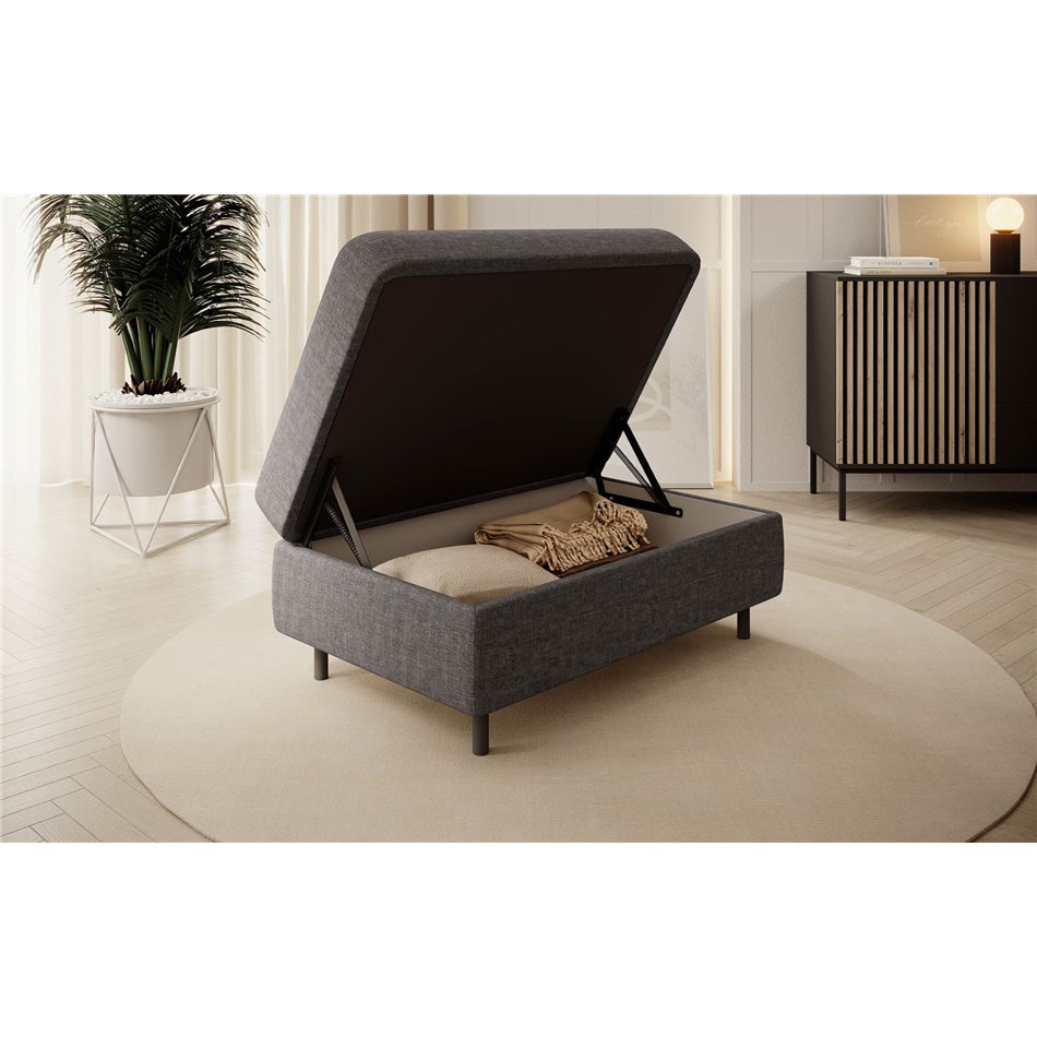 Bench with storage box Elgomsi Manhattan 06, velvet, dark grey, H45x72x104cm