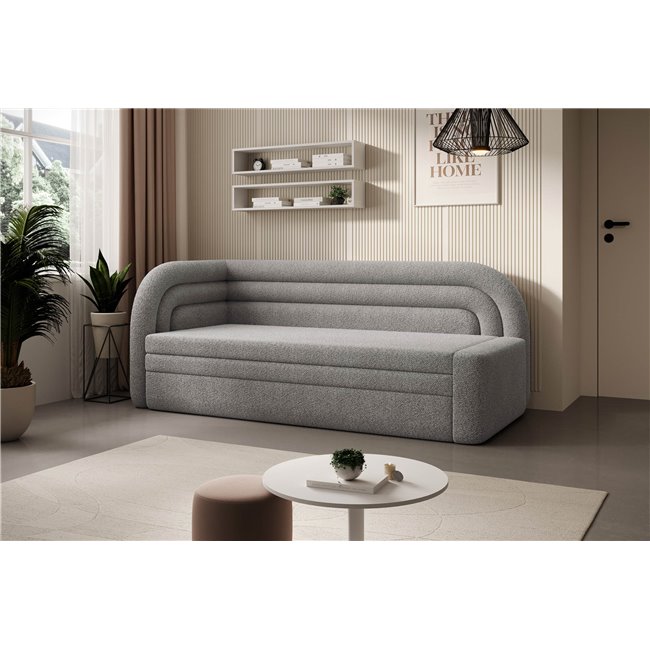 Диван-кровать Elfabilo L, раздвижной, Royal 04, букле, серый, H80x86x223см