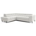 Corner sofa Elferucce L, sleeping function, Amore 01, bouclé, white, H93x200x276cm