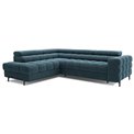 Corner sofa Elferucce L, sleeping function, Amore 40, bouclé, dark blue, H93x200x276cm