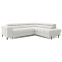 Corner sofa Elferucce R, sleeping function, Amore 01, bouclé, white, H93x200x276cm