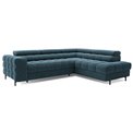 Corner sofa Elferucce R, sleeping function, Amore 40, bouclé, dark blue, H93x200x276cm