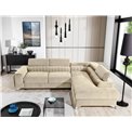 Corner sofa Elaurence R Monolith 04, velvet, beige, H92x205x278cm