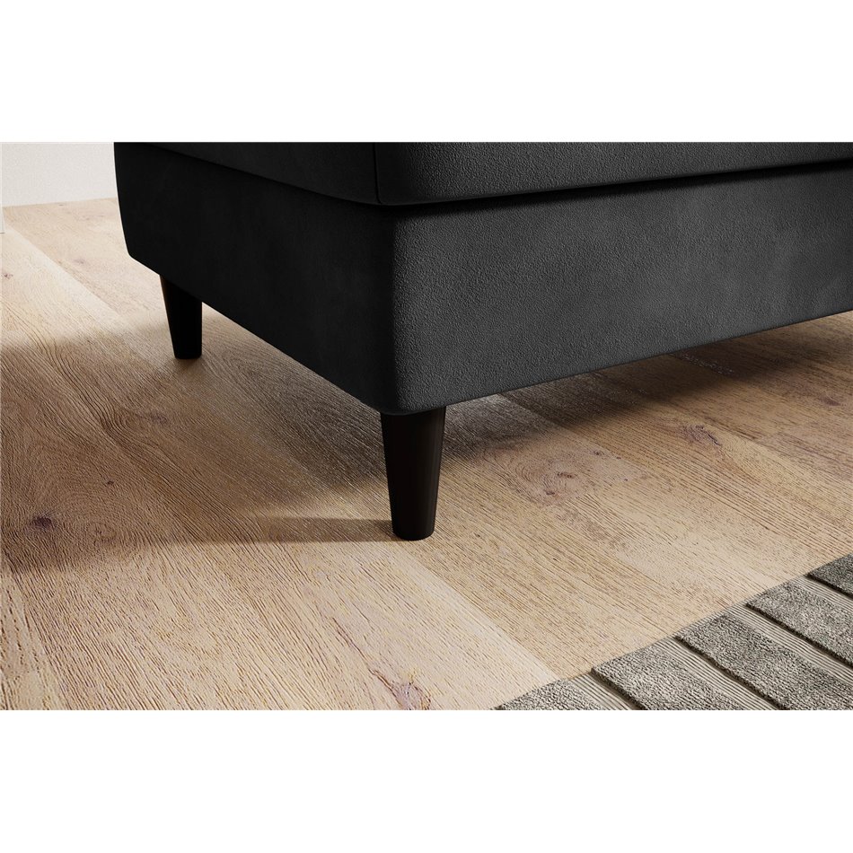 Пуф с ящиком для хранения Elbellis, Loco 06, бархат, темно-серый, H42x62x97см