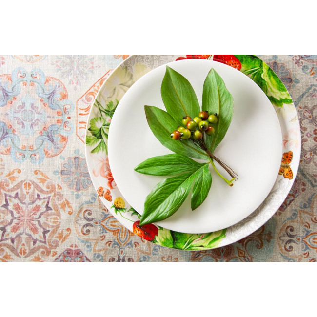 Tablecloth Floral D3251-2, linen, 140x200cm