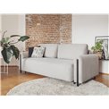 Sofa bed Elcadova Black, sleeping function, Jarell 03, wavy velvet, grey, H97x97x244cm