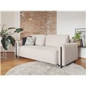 Sofa bed Elcadova Black, sleeping function, Jarell 18, wavy velvet, beige, H97x97x244cm