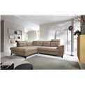 Corner sofa Elinferne L, sleeping function, Aura 20, velvet, dark beige, H107x210x297cm