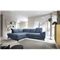 Corner sofa Elinferne L, sleeping function, Raquel 40, dark blue, H107x210x297cm