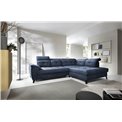 Corner sofa Elinferne R, sleeping function, Aura 40, velvet, dark blue, H107x210x297cm
