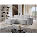 Corner sofa Elume L, sleeping function, Amore 03, Paros 05, bouclé, grey, H88x190x287cm