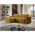 Corner sofa Elume L, sleeping function, Amore 45, Riviera 41, bouclé, yellow, H88x190x287cm