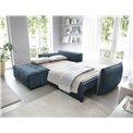 Corner sofa Elkampo L, sleeping function, Manhattan 40, velvet, dark blue, H88x196x265cm