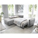 Corner sofa Elkampo L, sleeping function, Nube 3, velvet, grey, H88x196x265cm