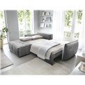 Corner sofa Elkampo L, sleeping function, Nube 4, velvet, grey, H88x196x265cm