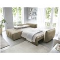 Corner sofa Elkampo L, sleeping function, Nube 20, velvet, brown, H88x196x265cm