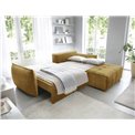 Corner sofa Elkampo R, sleeping function, Manhattan 45, velvet, yellow, H88x196x265cm