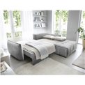 Corner sofa Elkampo R, sleeping function, Nube 3, velvet, grey, H88x196x265cm