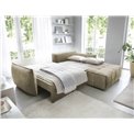 Corner sofa Elkampo R, sleeping function, Nube 20, velvet, brown, H88x195x265cm