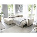 Corner sofa Elkampo L, sleeping function, Manhattan 18, velvet, beige, H88x196x265cm