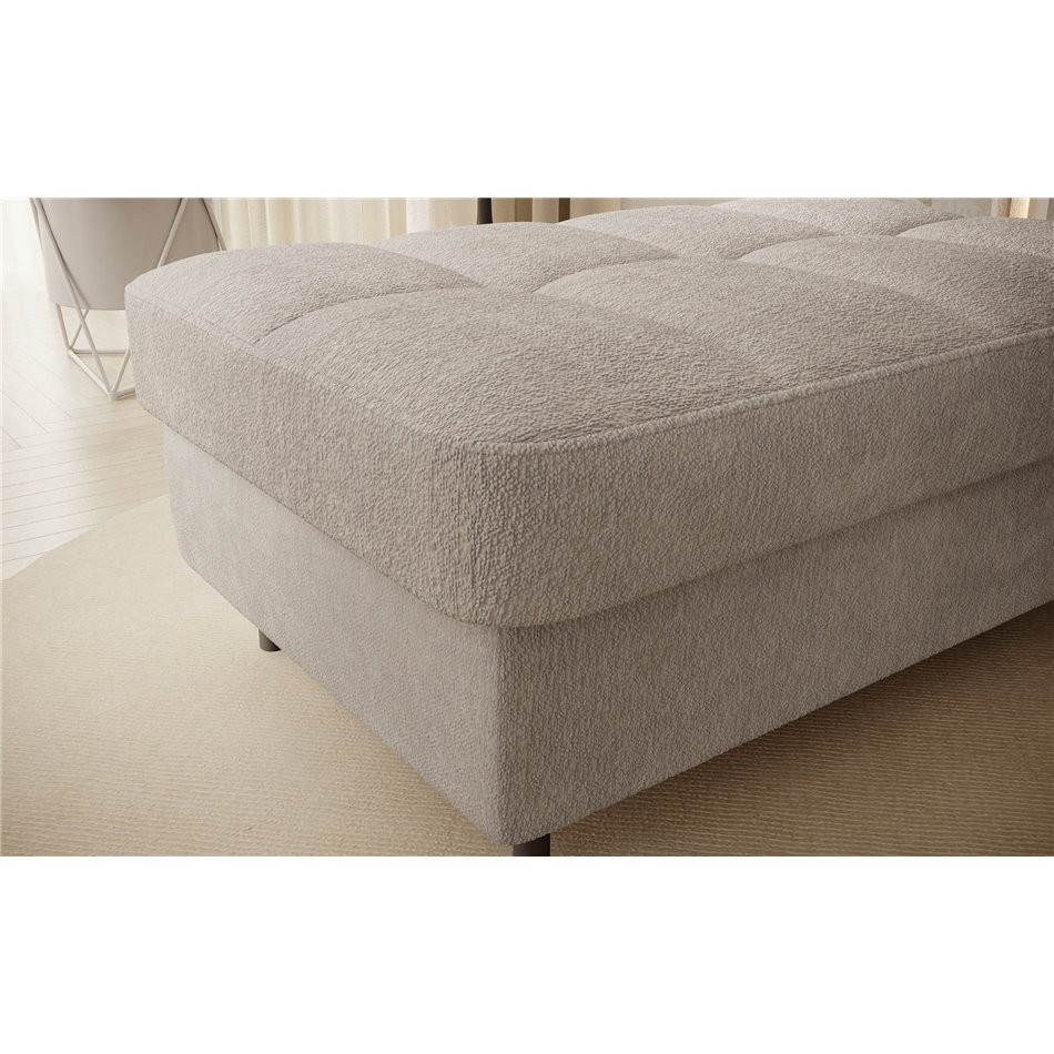 Bench with storage box Elgomsi Touch 18, textured velvet, beige, H45x72x104cm