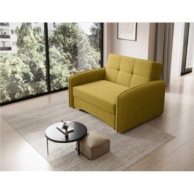 Folding armchair Elaine Poco 50, yellow, H84x109x102cm