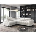 Corner sofa Elferucce L, sleeping function, Amore 01, bouclé, white, H93x200x276cm