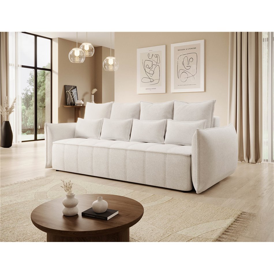 Sofa bed Elwelton, sleeping function, Paolli 01, white, H94x106x242cm