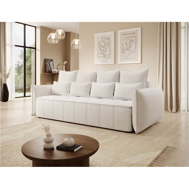 Sofa bed Elwelton, sleeping function, Paolli 01, white, H94x106x242cm