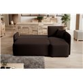 Corner sofa Elhandson R, sleeping function, Lukso 22, velvet, brown, H89x150x206cm