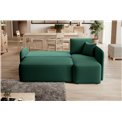 Corner sofa Elhandson R, sleeping function, Lukso 35, velvet, green, H89x150x206cm