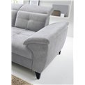 Corner sofa Elinferne L, sleeping function, Aura 04, velvet, grey, H107x210x297cm