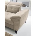 Corner sofa Elinferne L, sleeping function, Aura 18, velvet, beige, H107x210x297cm