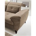 Corner sofa Elinferne L, sleeping function, Aura 20, velvet, dark beige, H107x210x297cm