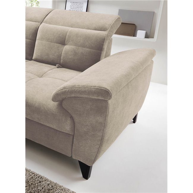 Corner sofa Elinferne L, sleeping function, Raquel 20, beige, H107x210x297cm
