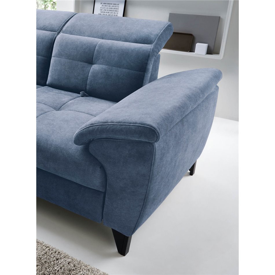 Corner sofa Elinferne L, sleeping function, Raquel 40, dark blue, H107x210x297cm
