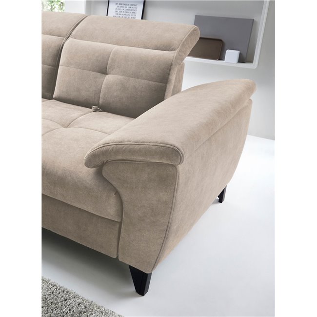 Угловой диван Elinferne L, раздвижной, Relax 20, бархат, бежевый, H107x210x297см