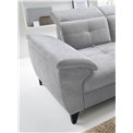 Corner sofa Elinferne R, sleeping function, Aura 04, velvet, grey, H107x210x297cm