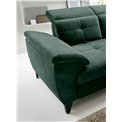 Corner sofa Elinferne R, sleeping function, Raquel 35, dark green, H107x210x297cm