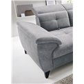 Угловой диван Elinferne R, раздвижной, Relax 04, бархат, серый, H107x210x297см