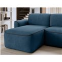 Corner sofa Elume L, sleeping function, Amore 40, Velvetmat 6, bouclé, blue, H88x190x287cm